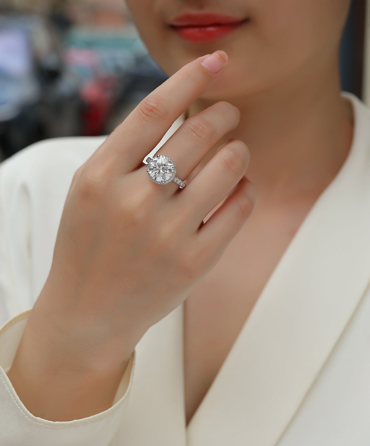 Starry Sky - A Fashionable And Luxurious Jewelry Piece Set With 5-carat Moissan Diamond S925 Sterling Silver And Platinum-plated Diamond